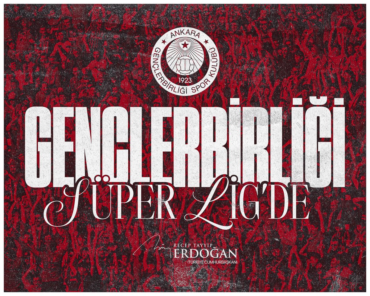 Recep Tayyip Erdoğan (@rterdogan) on Twitter photo Trendyol Süper Lig’e yükselen, Ankara’mızın güzide futbol takımlarından Gençlerbirliği’ni ve taraftarıyla birlikte tüm <a href="/kirmizikara/">Gençlerbirliği SK</a> camiasını canıgönülden tebrik ediyorum. Trendyol Süper Lig’e yükselen, Ankara’mızın güzide futbol takımlarından Gençlerbirliği’ni ve taraftarıyla birlikte tüm <a href="/kirmizikara/">Gençlerbirliği SK</a> camiasını canıgönülden tebrik ediyorum.