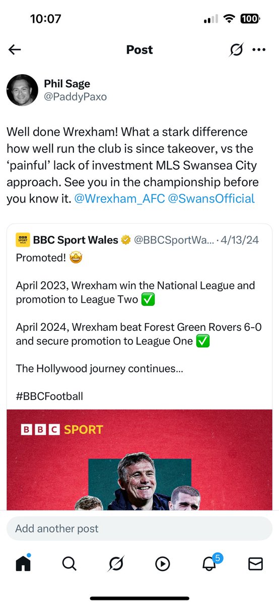 Called it last year!!! and thankfully we began an exciting fresh new page at Swansea City. The cherry on top, a new derby to look forward to! <a href="/lukamodric10/">Luka Modrić</a> <a href="/SwansOfficial/">Swansea City AFC</a> <a href="/Wrexham_AFC/">Wrexham AFC</a>