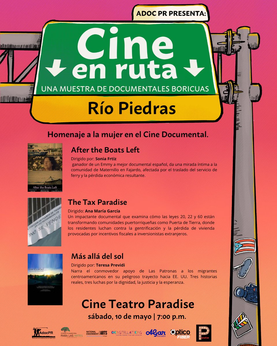 Esta noche nos vemos en Cine Teatro Paradise en Río Piedras. Homenaje a destacadas mujeres en el cine documental. 7PM. ¡Ven! #AdocPR