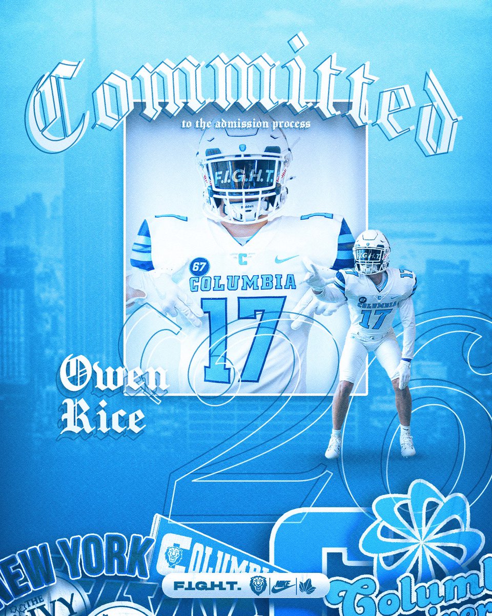 Owen Rice (@owenrice_17) on Twitter photo Extremely excited to announce that I will be committing to Columbia University! Thank you to all my family, friends, and all the coaches that have shaped into the player and person I am today! #GoLions
<a href="/MaristRecruits/">Marist Football Recruits</a> <a href="/CoachManion_/">Joe Manion</a> <a href="/Coach_Poppe/">Jonathan Poppe</a> <a href="/CoachAJG/">AJ Gallagher</a> <a href="/CoachJWood/">Justin Woodley</a> <a href="/CULionsFB/">Columbia Football</a> Extremely excited to announce that I will be committing to Columbia University! Thank you to all my family, friends, and all the coaches that have shaped into the player and person I am today! #GoLions
<a href="/MaristRecruits/">Marist Football Recruits</a> <a href="/CoachManion_/">Joe Manion</a> <a href="/Coach_Poppe/">Jonathan Poppe</a> <a href="/CoachAJG/">AJ Gallagher</a> <a href="/CoachJWood/">Justin Woodley</a> <a href="/CULionsFB/">Columbia Football</a>