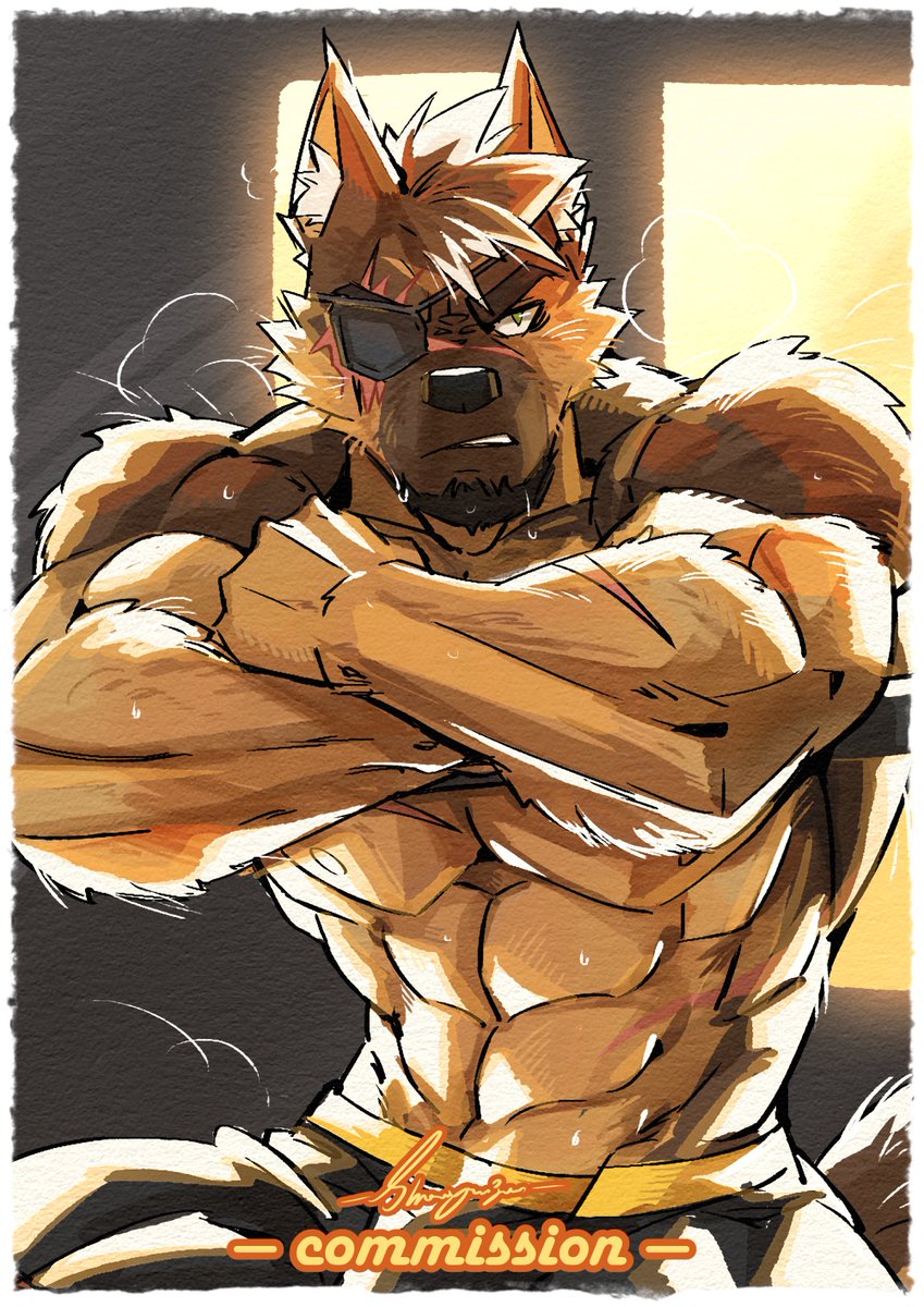 【半身摸鱼稿】训练后休息

感谢第一个吃螃蟹的老板捏

新项目暂时在群里试水，暂不对外开放，六月会开放捏

欢迎各位有兴趣的老板六月来约

#commission #ocartist #OC #draw #FURRY #furryart #orange #animal #cute #shanyunjun #cyberpunk #furrycommision #furryartist