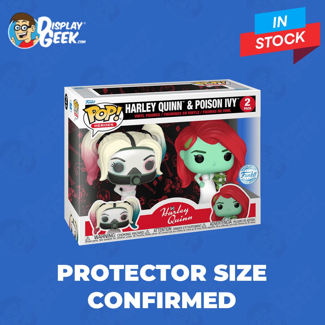 Protector size confirmed and in stock: Pop! Heroes Harley Quinn &amp; Poison Ivy 2 Pack (Now in 0.60mm!) 

Get yours: displaygeek.com/products/2-pac…