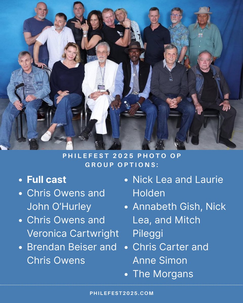 PhileFest_MSP's tweet image. ICYMI: Don't miss your chance to get a photo with the cast and crew of The X Files! Our photo ops are up for sale now! Each guest has a solo photo opportunity, but here are our group ones! Get yours now at philefest2025.com/tickets/