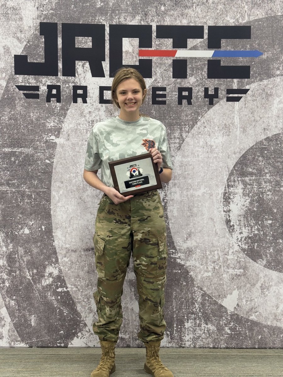 BlazeJROTC's tweet image. Huge congratulations to Cadet Annemarie Granger for earning 3rd place in 3D Archery! She represented our Battalion with pride and made us all proud—way to go!