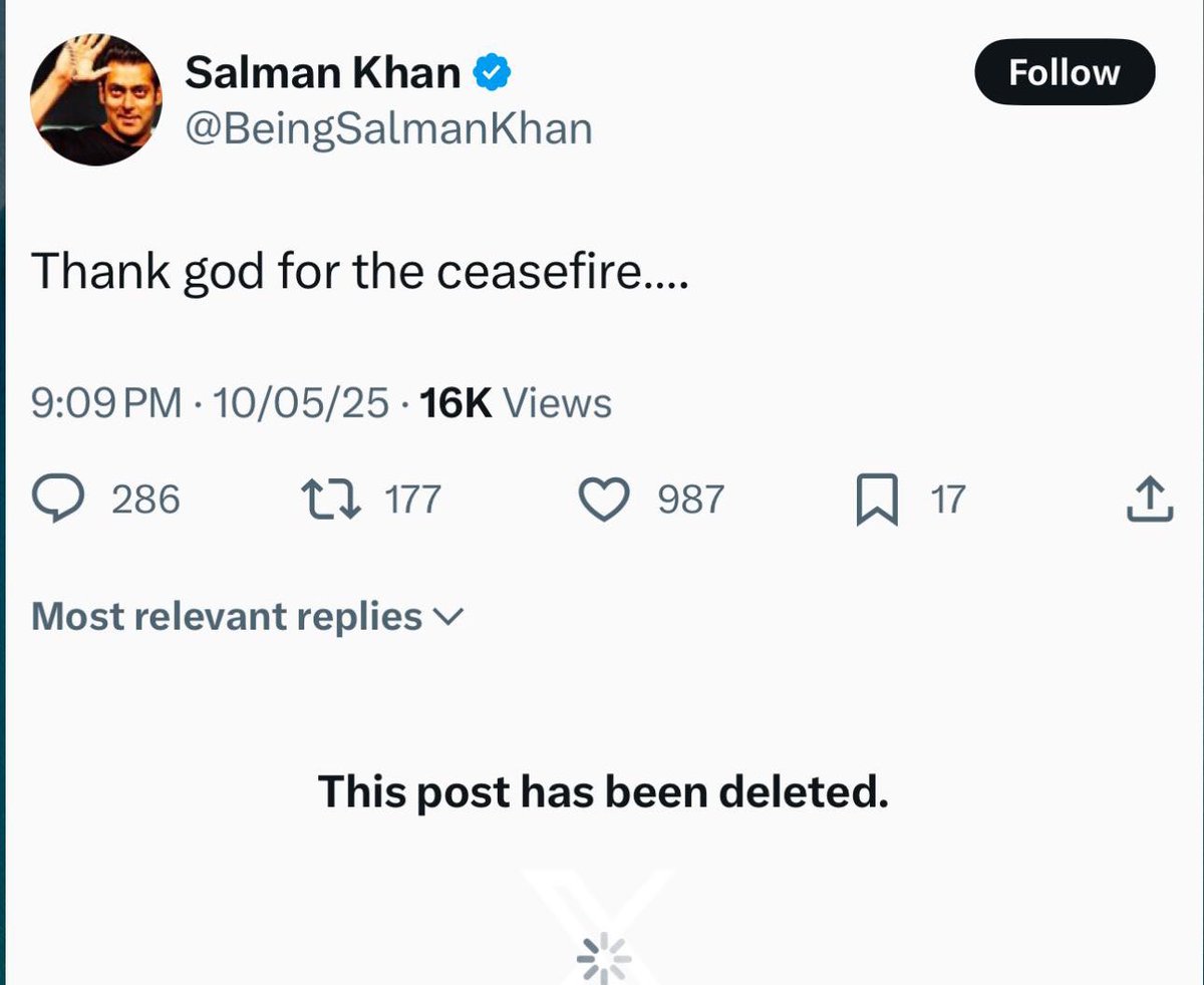 Tweet deleted, No word against Pakistan <a href="/BeingSalmanKhan/">Salman Khan</a>