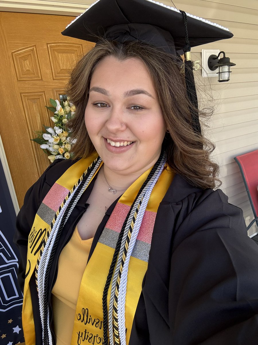 ready for the big day!! i can’t believe after today i will be a <a href="/millersvilleu/">Millersville University</a> alum! 🥹🖤💛 #millersville #classof2025