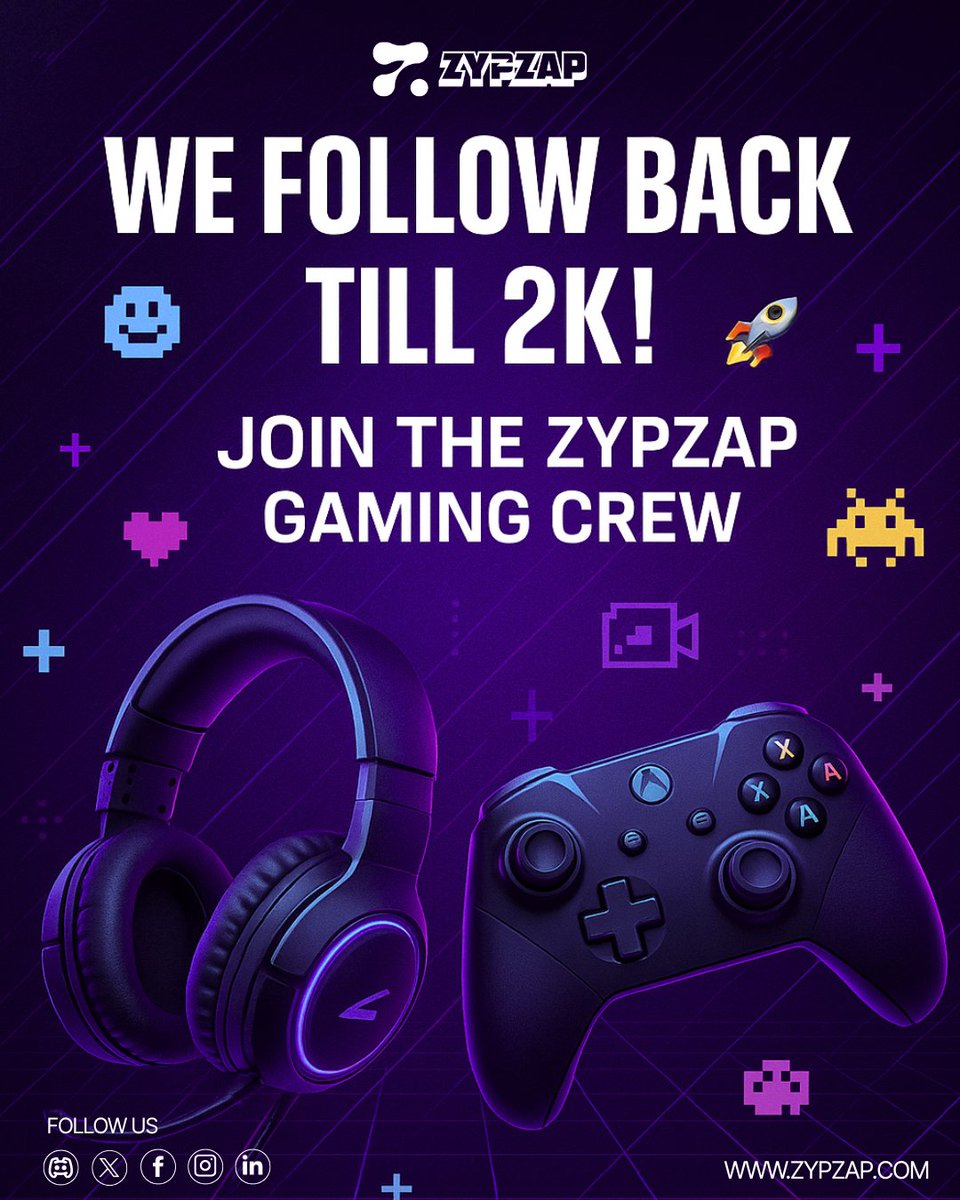 We’re followbacking everyone until we hit 2K followers !
Creators, streamers, gamers, let’s grow together 💥

👇 Drop your @ and connect !

#FollowBack #F4F #GamingCommunity #StreamerSupport #ZypZap