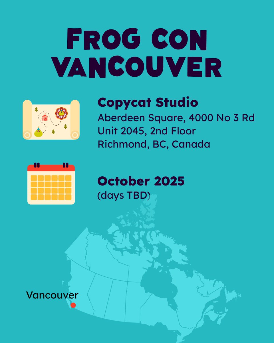 Frog Cult 🐸 (@thefrogcult) on Twitter photo Frog Con is looking for froggy artists local to LA (USA) and Vancouver (Canada) for our events at Kouhigh Toys and Copycat Studio!
Apps are open until May 24, and we'll be selecting artists by invite and by jury. Looking forward to seeing your lovely froggies! Frog Con is looking for froggy artists local to LA (USA) and Vancouver (Canada) for our events at Kouhigh Toys and Copycat Studio!
Apps are open until May 24, and we'll be selecting artists by invite and by jury. Looking forward to seeing your lovely froggies!
