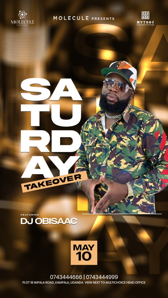 Saturday TakeOver With Dj Obisaac  @ MOLECULE 
#SaturdayVibes