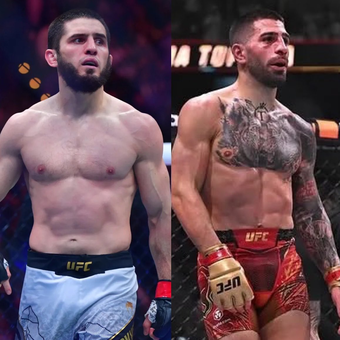 💭 Just imagine this..

JDM beats Belal, Islam moves up and fights JDM.

Islam doesn't vacate, so Topuria and Charles fight for the Interim LW title

Islam beats JDM, Ilia beats Charles

Double champ Islam Makhachev vs. Interim Lightweight champion Ilia Topuria.

😱