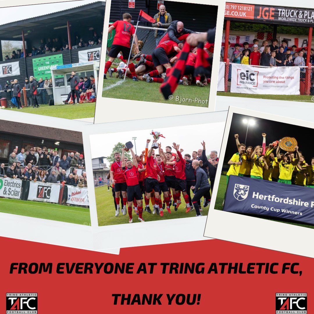 2nd in the league, play-off semi-final, 3 cup finals, 2 cup wins and 3 team of the month awards ⚽️🏆

From everyone at Tring Athletic FC, thank you for your fantastic support this season! 👏

Work has already started on the 25/26 season and we can’t wait to see you all soon! 🔴⚫️