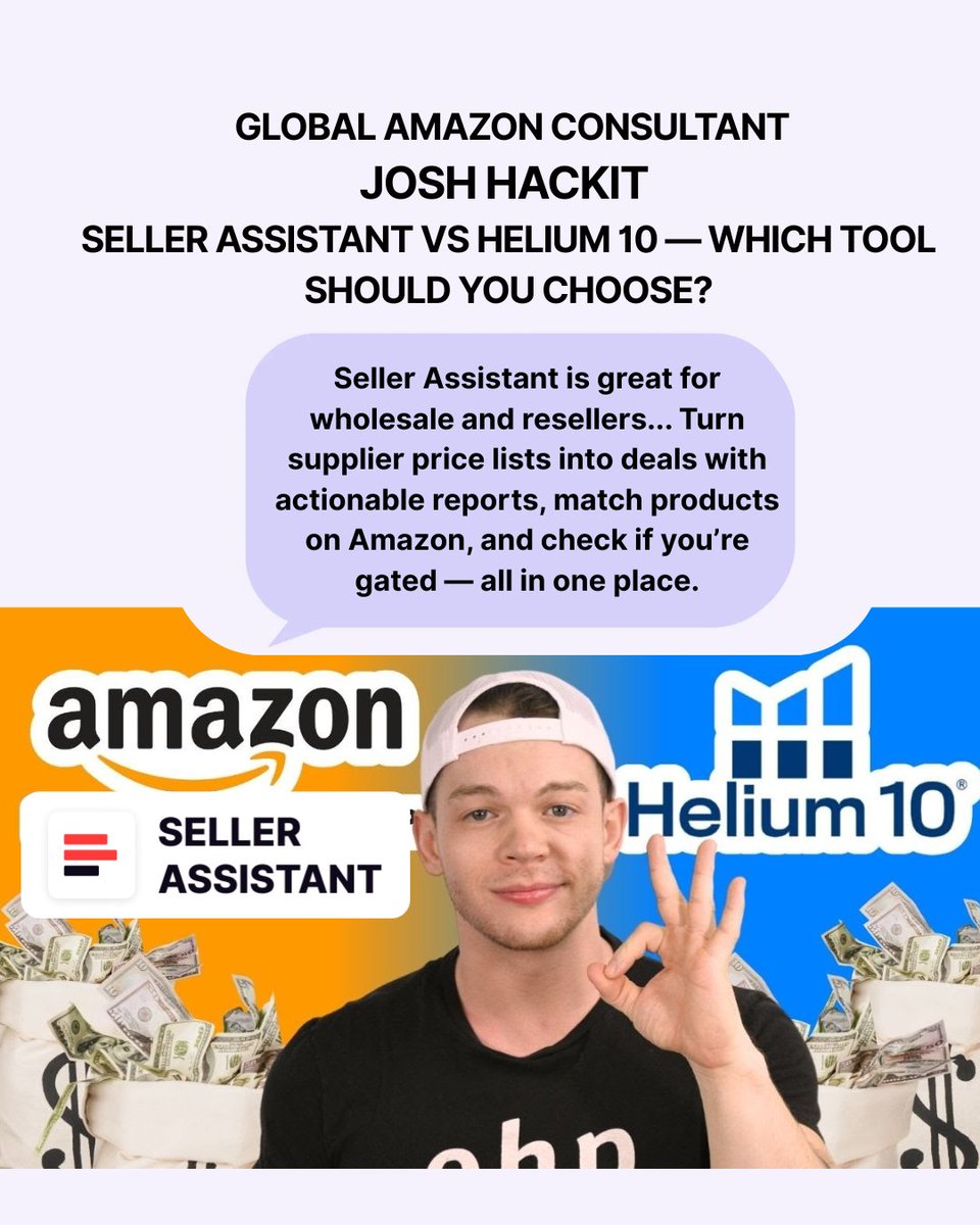 SellerAssistApp's tweet photo. 🆚 Seller Assistant vs Helium 10 — Which Tool Should You Choose?
Josh Hackett, Founder & CEO of EHP Consulting Group, just released a detailed expert comparison to help you decide!
📽️ Watch the review here: https://t.co/wj2tL97AoU
#SellerAssistant #Helium10 #AmazonFBA https://t.co/s2zbuzRSey
