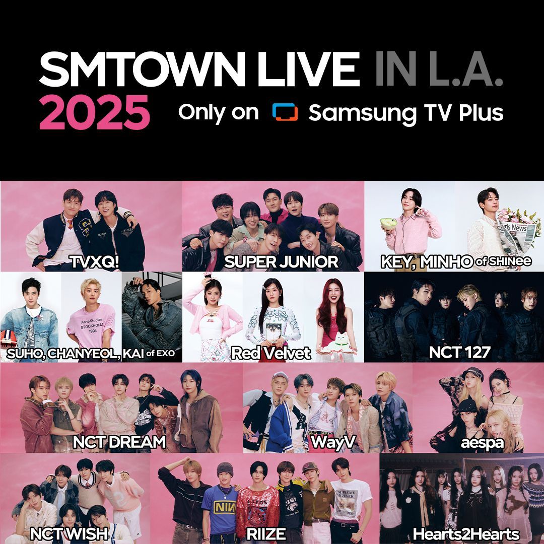 🚨 Countdown Alert: SMTOWN LIVE 2025 in L.A. is tomorrow! 🎉 Celebrate the SMTOWN 30th Anniversary show with must see performances from the biggest bands in K-Pop.🌟  Watch the livestream free, exclusively on Samsung TV Plus at 6p PT tomorrow. 

#SMTOWN2025 #SMTOWN_LIVE #Samsung