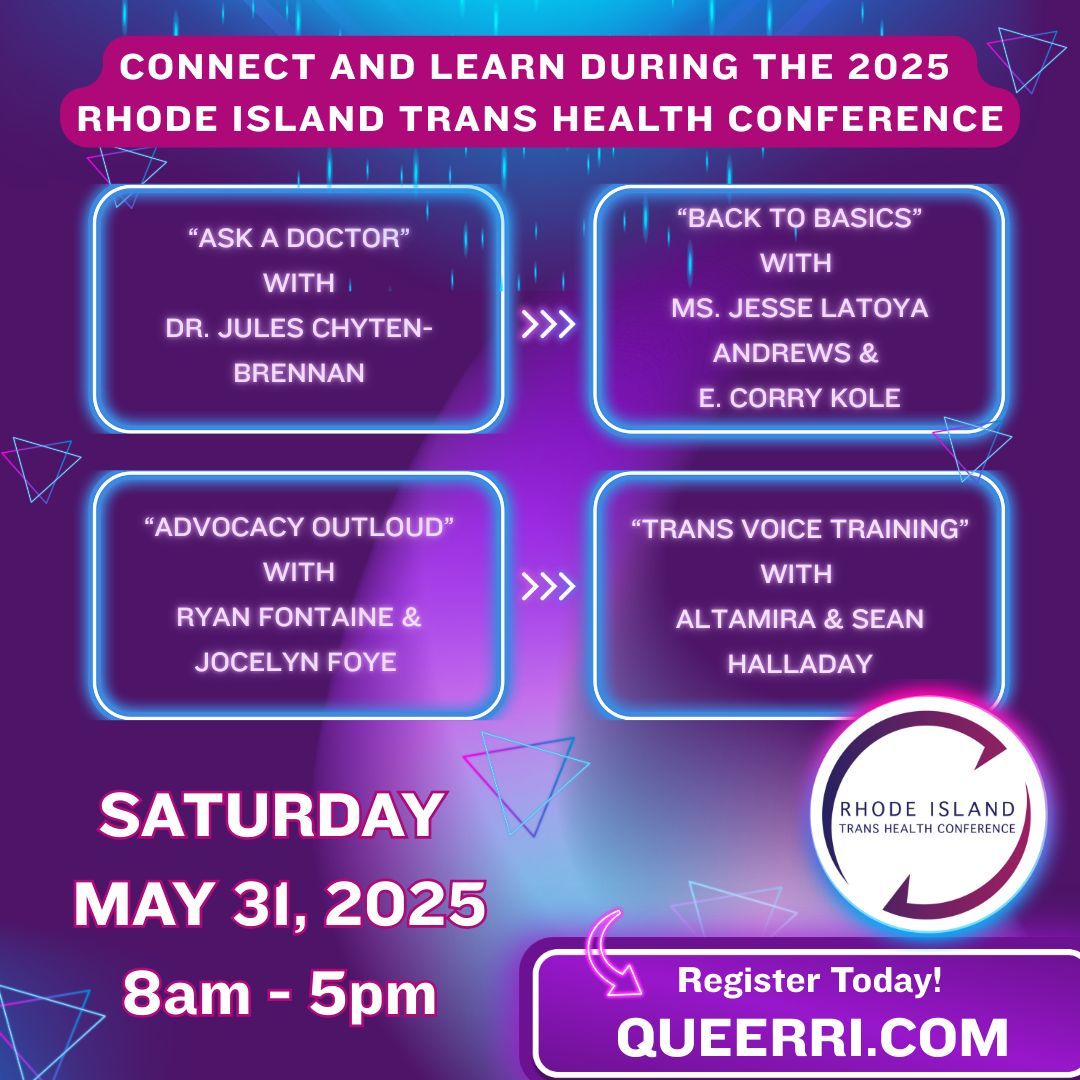 RI_TransHealth's tweet photo. Still not registered for the RI Trans Health Conference? Head over to https://t.co/ee0EgCxoXT now and secure your place! Here is just a sample of some of the great content we have planned! #transgender #transhealth #nonbinary #intersex #queer #genderdiverse #gendernonconforming https://t.co/YqTlnadskr