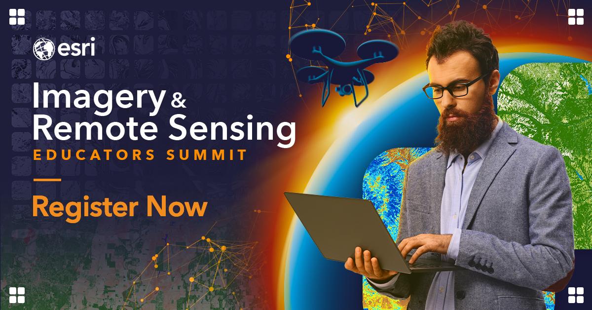 Register the virtual 2025 Esri Imagery &amp; Remote Sensing Educators Summit happening May 14-15!

Explore best practices, cutting-edge tech (GeoAI, digital twins, drones), and strategies for integrating imagery &amp; remote sensing into your teaching 🛰️ ow.ly/h7l450VQh0e