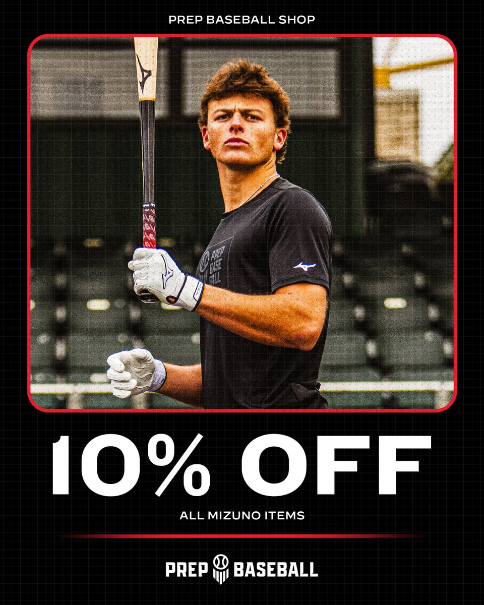 Prep Baseball (@prepbaseball) on Twitter photo ๐๐ซ๐๐ฉ ๐๐๐ฌ๐๐๐๐ฅ๐ฅ ๐๐ก๐จ๐ฉ: ๐ ๐ถ๐๐๐ป๐ผ ๐ฆ๐ฎ๐น๐ฒ
For a limited time only, we are offering ๐ญ๐ฌ% ๐ข๐๐ ๐๐๐ ๐ ๐๐ญ๐จ๐ก๐ข ๐๐ง๐๐ ๐ฆ on Shop.PrepBaseball.com ๐ฅ
<a href="/MizunoSportsUSA/">Mizuno Team Sports USA</a> | #PBShop ๐๐ซ๐๐ฉ ๐๐๐ฌ๐๐๐๐ฅ๐ฅ ๐๐ก๐จ๐ฉ: ๐ ๐ถ๐๐๐ป๐ผ ๐ฆ๐ฎ๐น๐ฒ
For a limited time only, we are offering ๐ญ๐ฌ% ๐ข๐๐ ๐๐๐ ๐ ๐๐ญ๐จ๐ก๐ข ๐๐ง๐๐ ๐ฆ on Shop.PrepBaseball.com ๐ฅ
<a href="/MizunoSportsUSA/">Mizuno Team Sports USA</a> | #PBShop