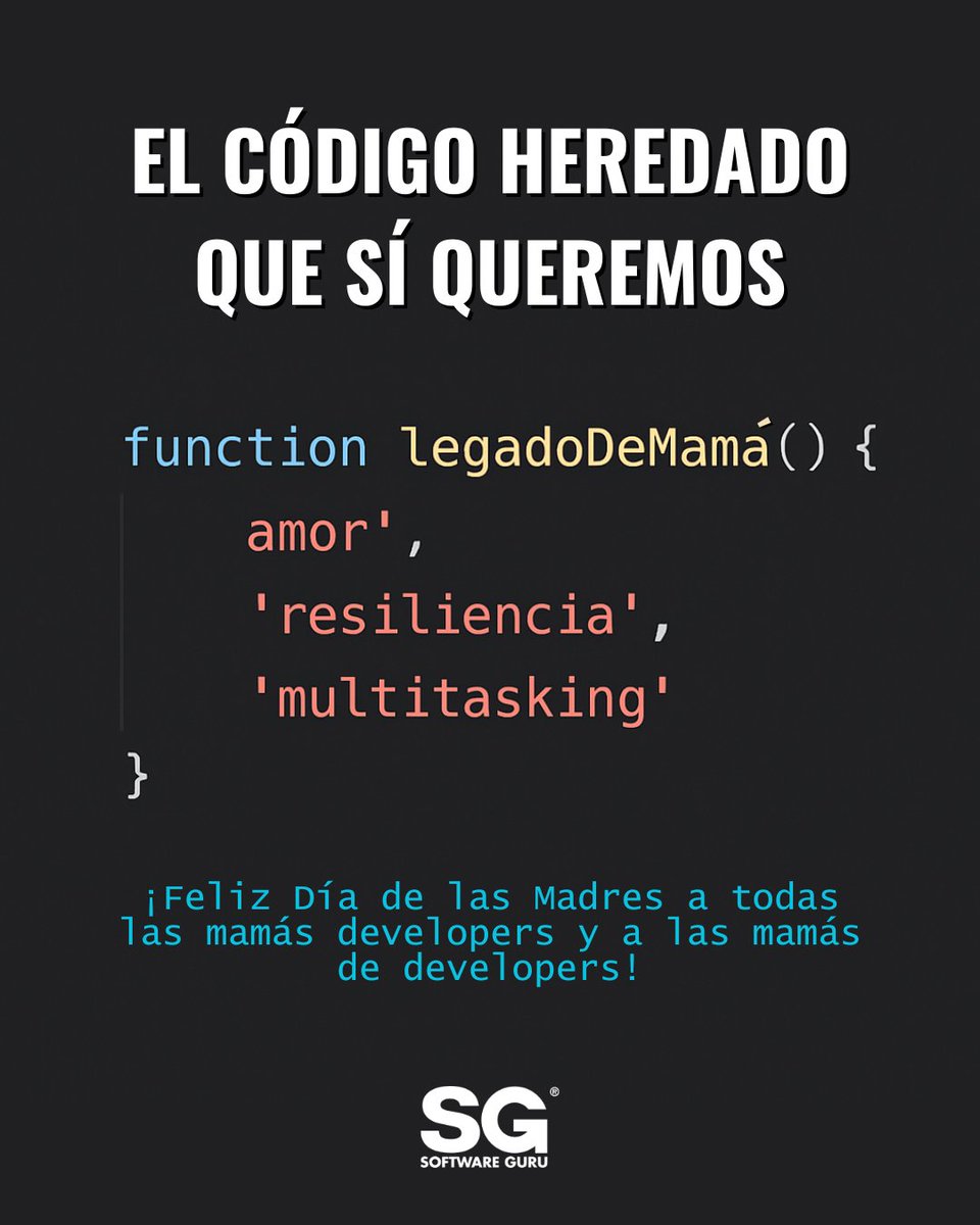 Heredamos su fortaleza, su lógica (emocional y racional), su capacidad multitasking.
A veces su código (de vida) es complejo, pero siempre funciona.
Hoy celebramos a las madres, las verdaderas arquitectas de nuestras vidas.