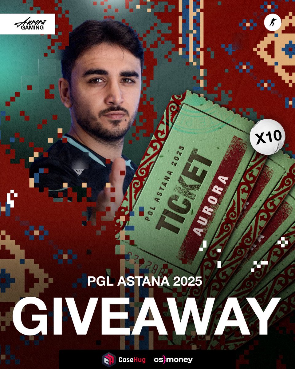 Aurora CS2 (@auroracs2_gg) on Twitter photo PGL ASTANA TICKETS GIVEAWAY
10 winners, just:
• Follow <a href="/AuroraCS2_GG/">Aurora CS2</a>
• Like
• Repost
Results at 10:00 tomorrow 😘 PGL ASTANA TICKETS GIVEAWAY
10 winners, just:
• Follow <a href="/AuroraCS2_GG/">Aurora CS2</a>
• Like
• Repost
Results at 10:00 tomorrow 😘