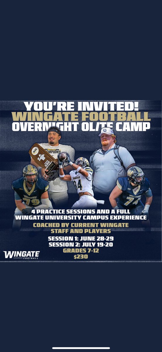 Haydenz1004's tweet image. Thank you @HunterJolly1 and @WingateFb for the invite!