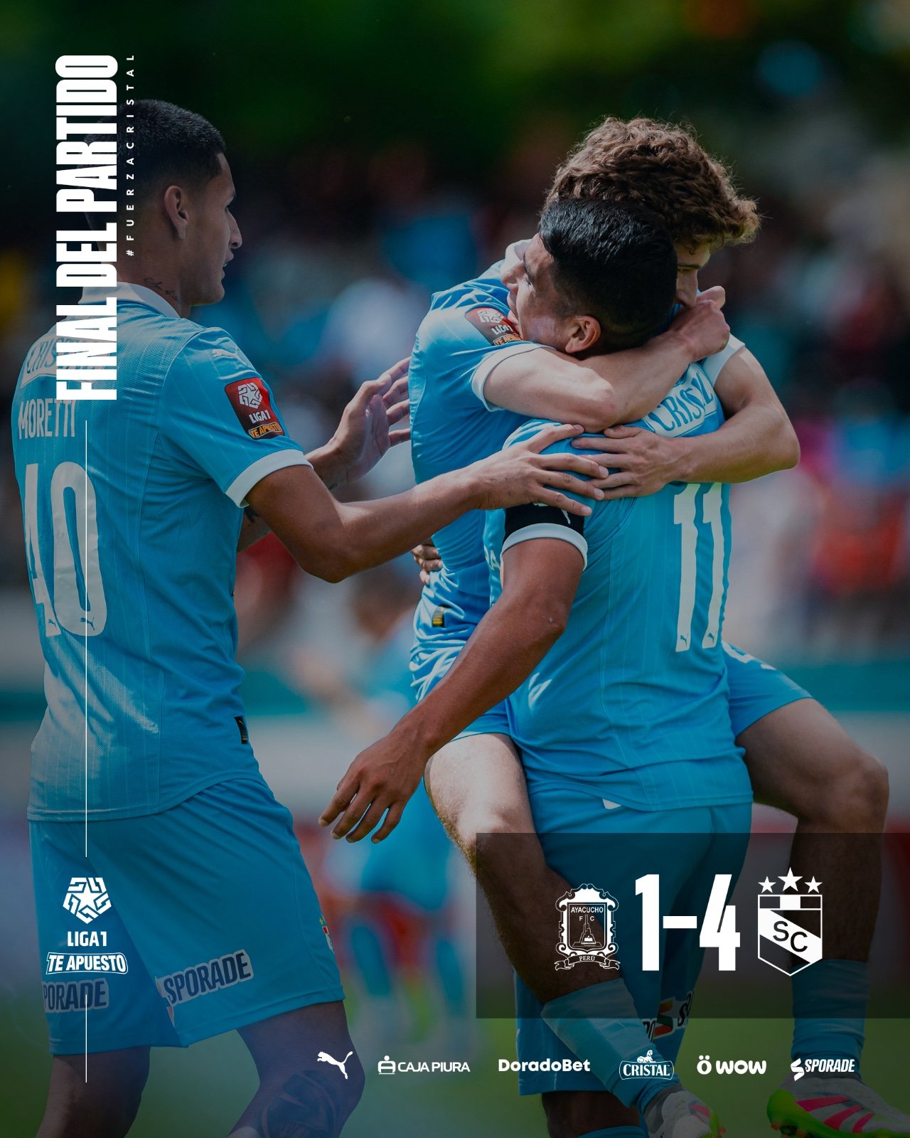 Ayacucho FC 1-4 Sporting Cristal por la fecha 12 del Torneo Apertura 2025.