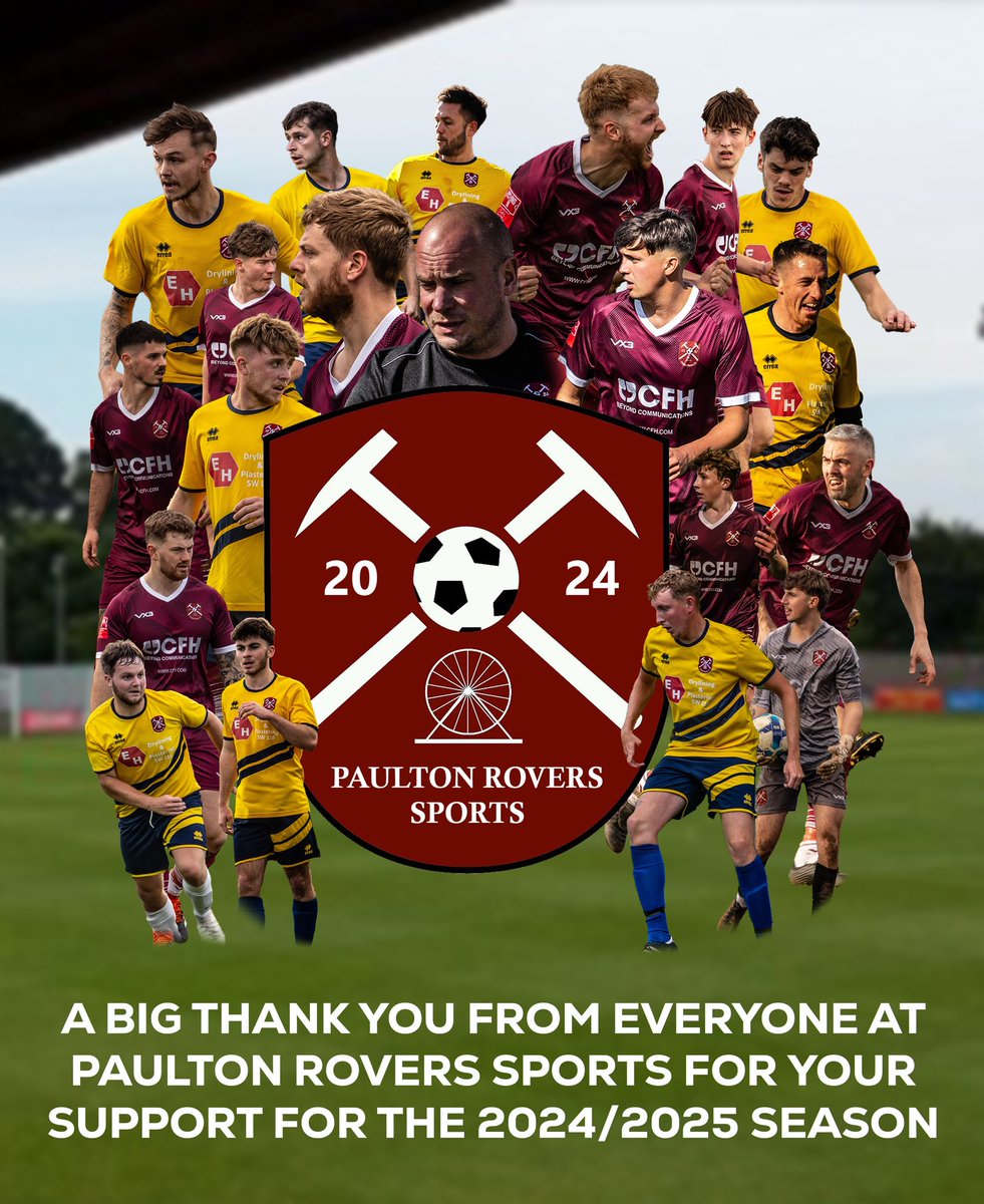 A big thank you goes out to all our sponsors and supporters for helping with our first year as Paulton Rovers Sports. 

See you next season!
