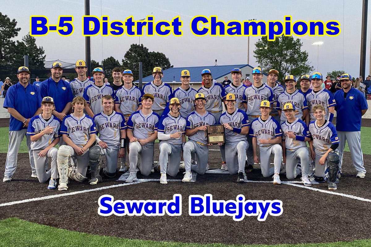 Congratulations to the Bluejay Baseball team as they defeated Norris 6-5 in the B-5 District Baseball Final to advance to the State Tournament starting next Saturday in Omaha!  Excellent Job, Jays! #sewardjays