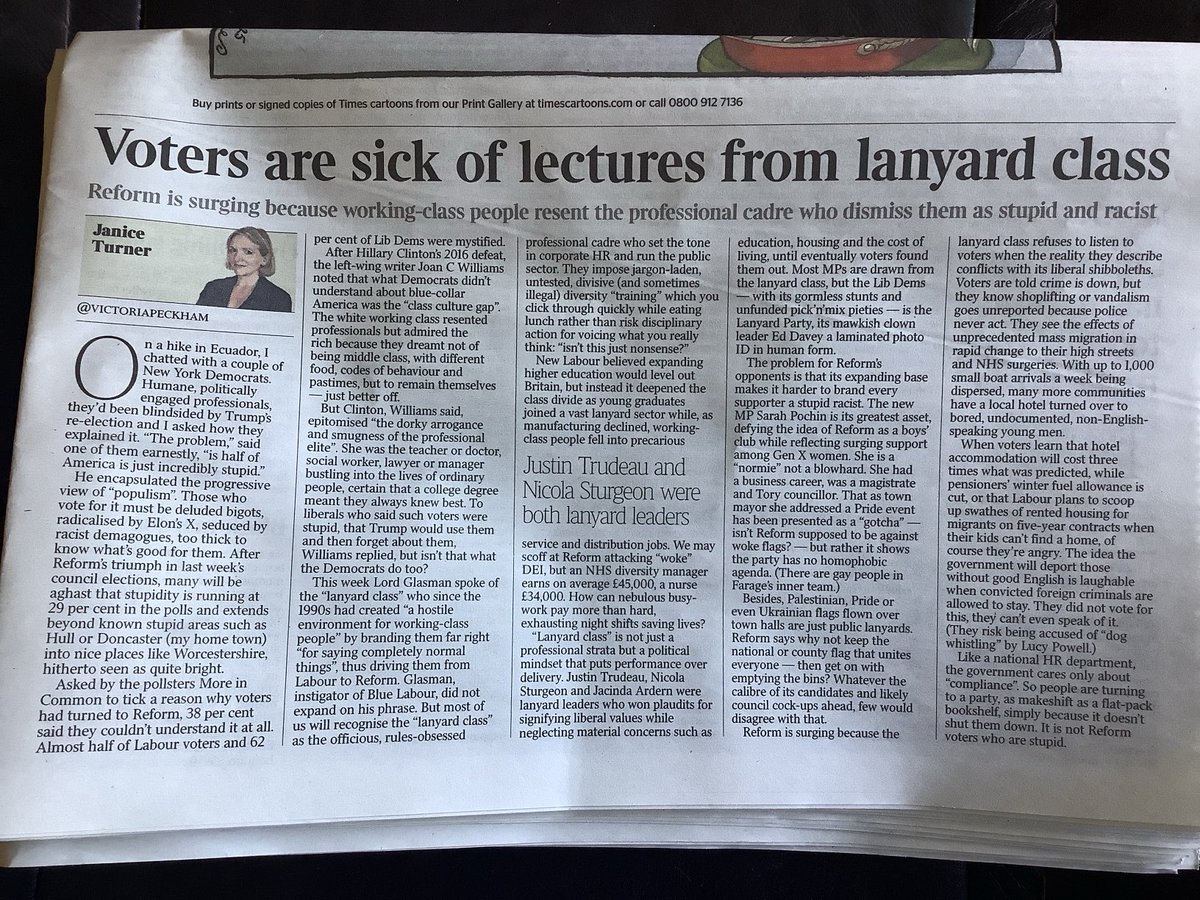The Lanyard Class👌
Another excellent article from ⁦<a href="/VictoriaPeckham/">Janice Turner</a>⁩