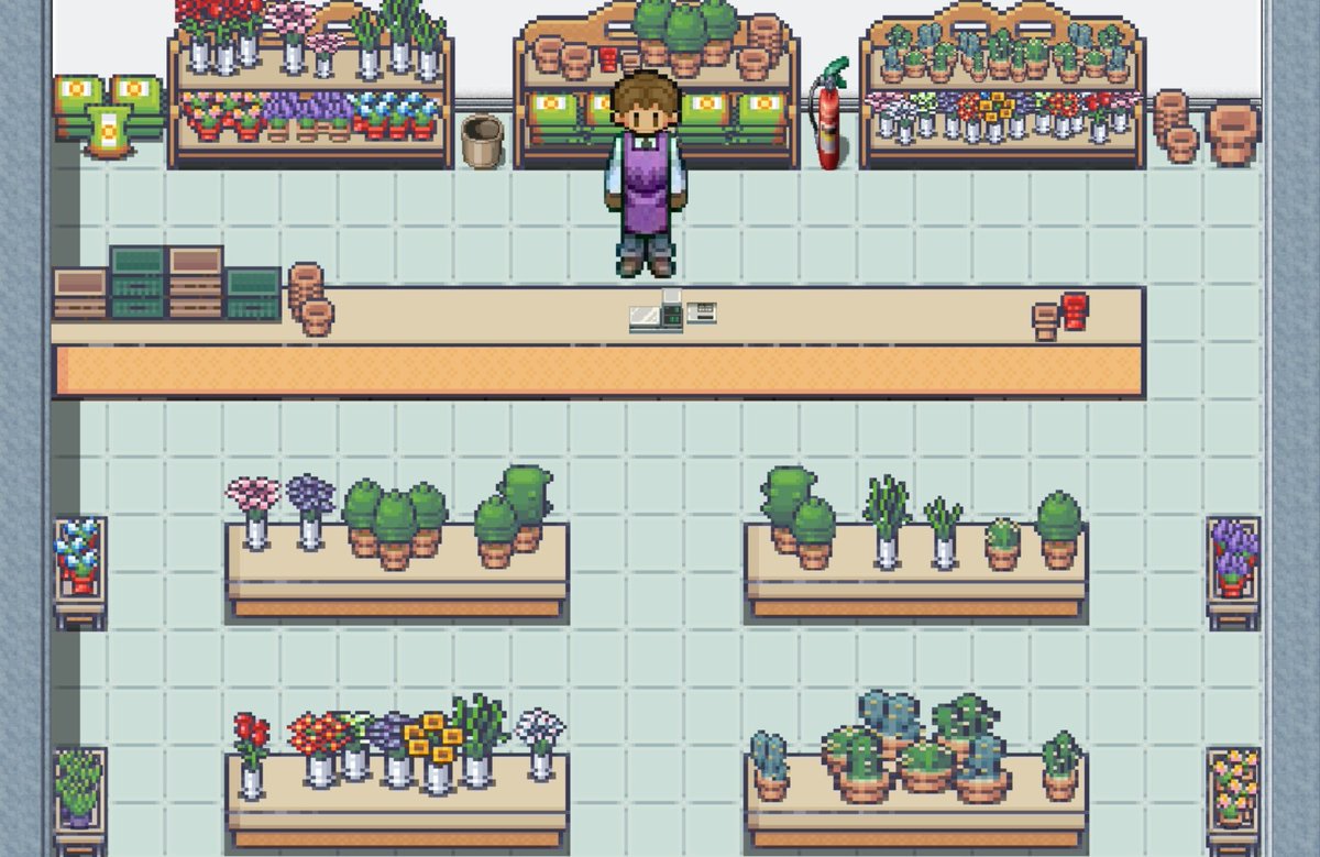 Floristería de Emplogame 💐
#pixelart #gamedev #indiedev #ScreenshotSaturday