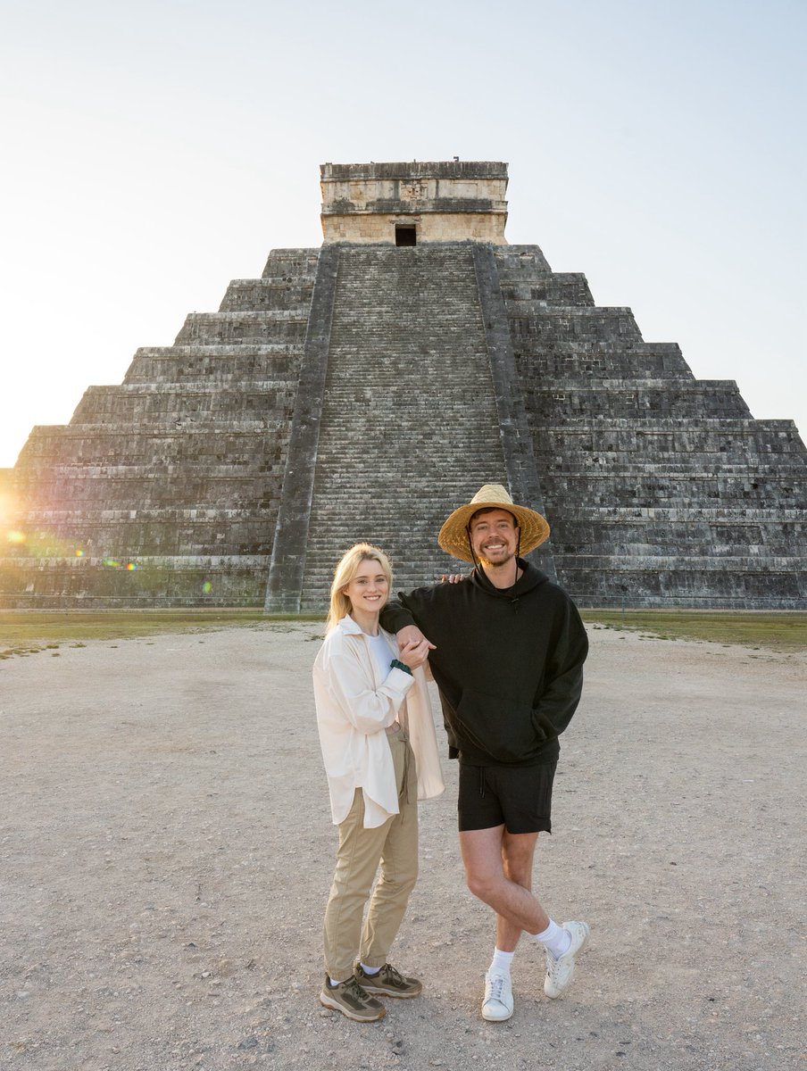 MrBeast's tweet image. We explored dozens of 2,000 year old ancient temples in the new video to see what’s inside. One of my favorite vids :D