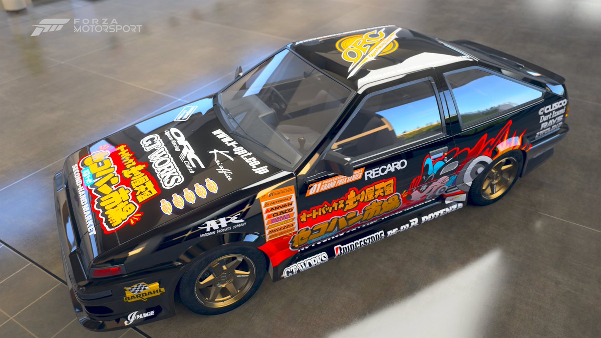 Im_JustJim's tweet image. New to @ForzaMotorsport and the updated Fujimi Kaido?
Grab an AE86 and my Gen Terasaki replica D1 livery and remember to apex those curves