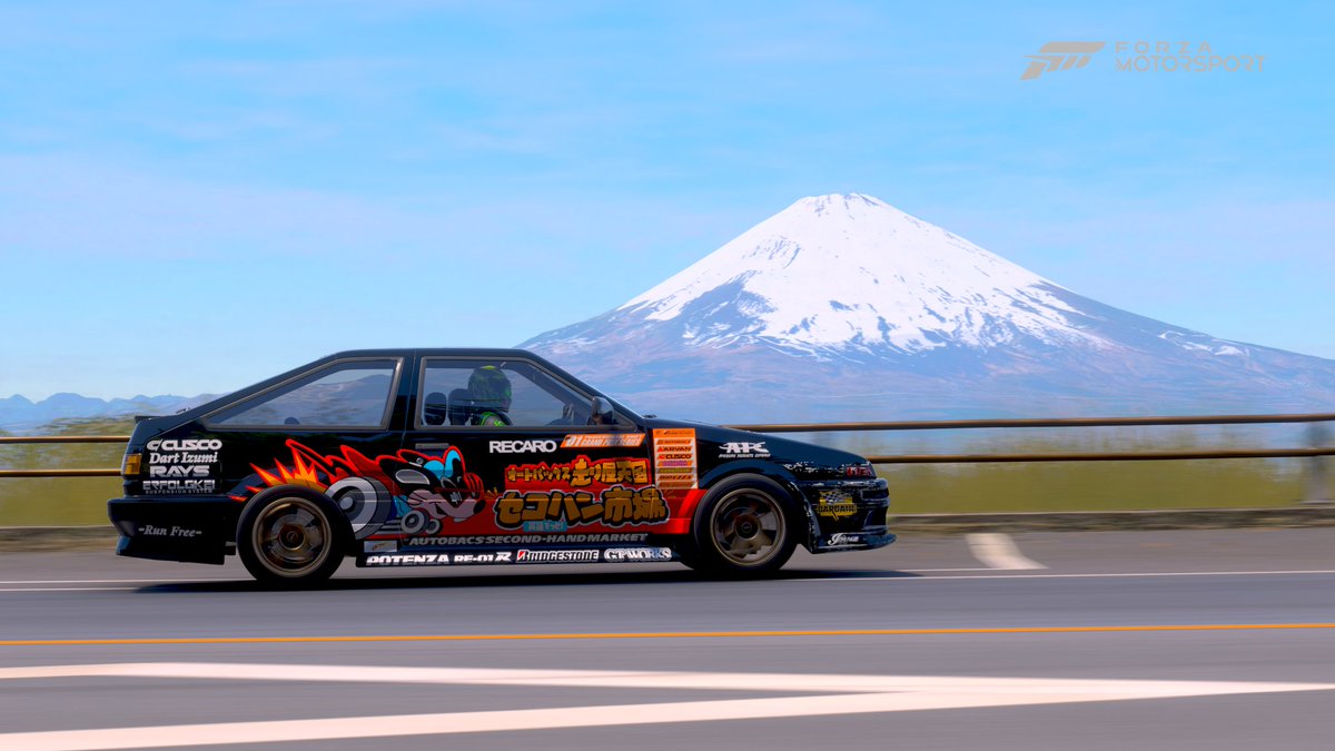 Im_JustJim's tweet image. New to @ForzaMotorsport and the updated Fujimi Kaido?
Grab an AE86 and my Gen Terasaki replica D1 livery and remember to apex those curves