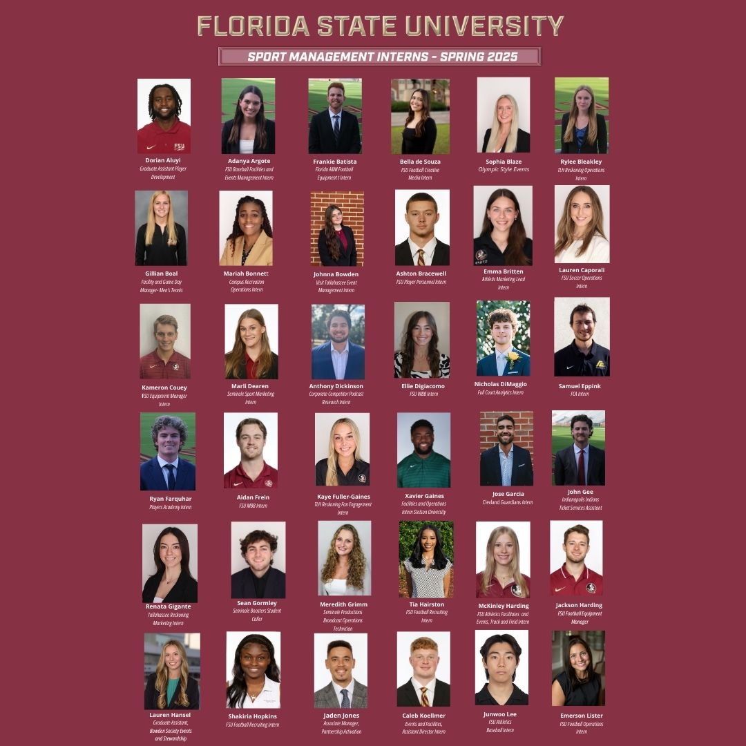 FSUSport's tweet image. πΌ Hard Work Pays Off! πΌ
Our students put in the hours this spring - 18,997 hours to be exact! Across 70 dedicated interns, this hard work reflects their passion, perseverance, and commitment to professional growth.
Your success is well-deserved! π
#FSUSPM #nolesknowsports