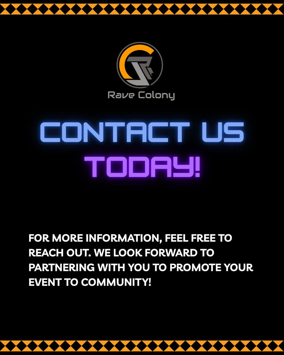Rave Colony is now accepting flyer submissions for event promotions across all our social media platforms! 

If you’re hosting something cool send your flyer &amp; event details to info@ravecolony.com. Keep the community buzzing.
#RaveColony #EventPromo #SupportLocalScene