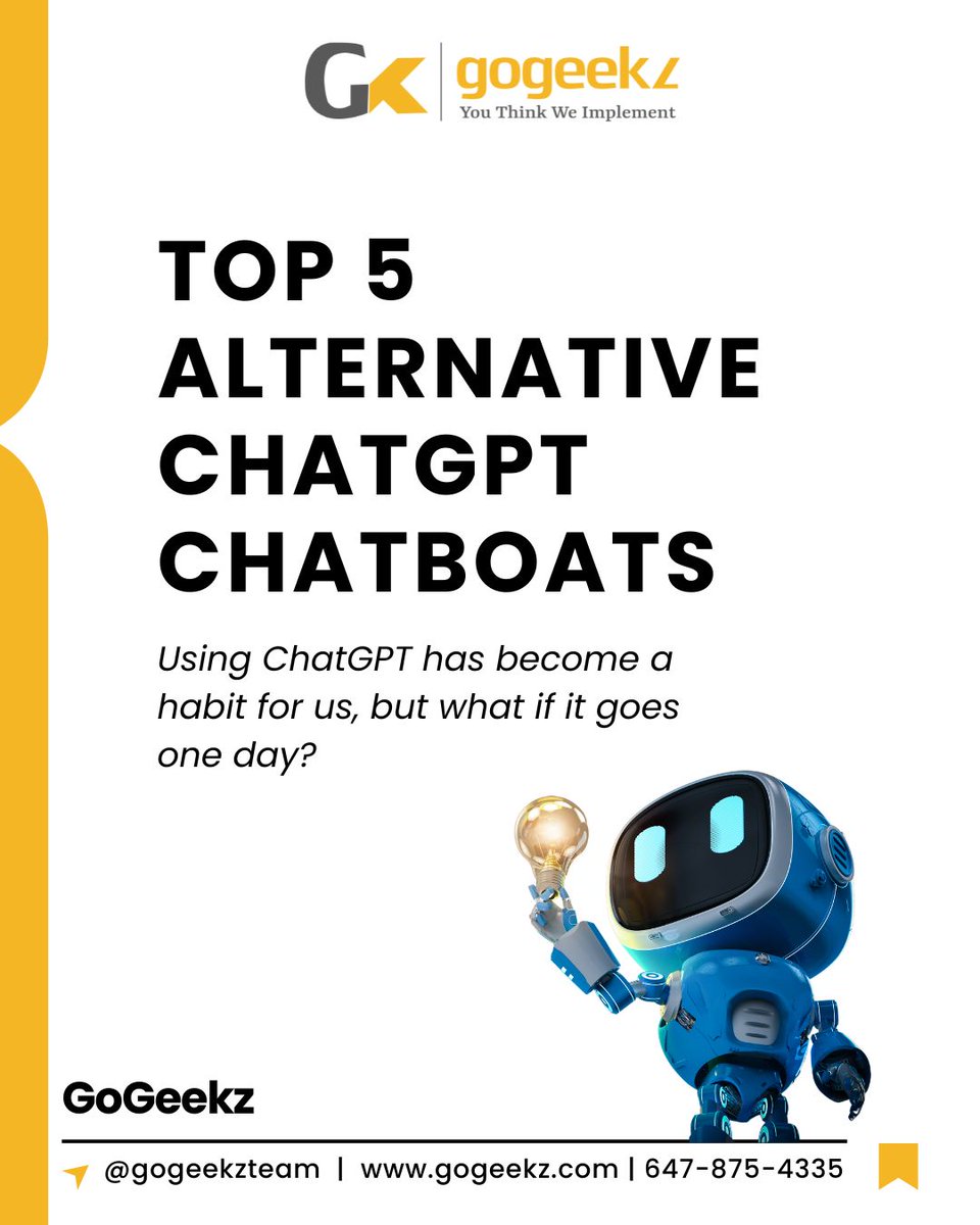 GoGeekz's tweet image. 🤖 What If ChatGPT Vanished Tomorrow?
Don’t worry, we’ve got your back! 💡
🔍 Explore the options and stay ahead with GoGeekz!
#techtips #techtipsandtricks #chatbotmessenger #aiassistants #productivitytools #chatgpt #aiforbusiness #GoGeekzTeam #digitaltools #aiproductivity