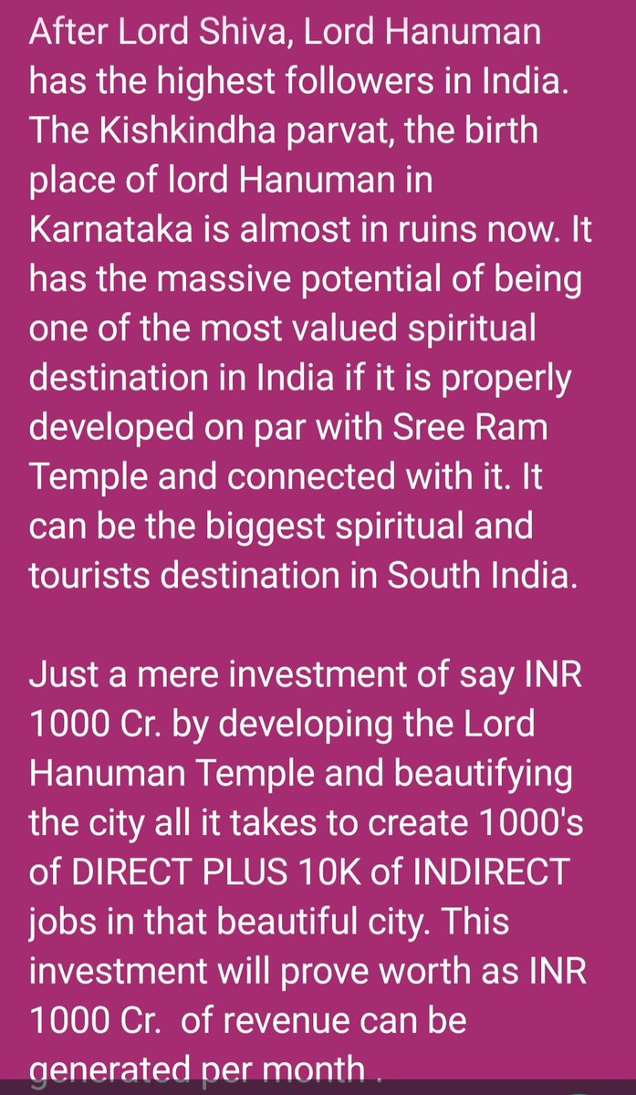 ashokprasad007's tweet photo. The KISHKINDHA PARVAT in Karnataka,the birth place of lord Hanuman should be developed into a Magnificent Spiritual destination and connected with Sree Ram Temple of Ayodhya..
It has a tremendous potential of spirituality and job creation
#Jaibajrangbali #Kishkinda #LordHanuman https://t.co/yDXeds1Prp