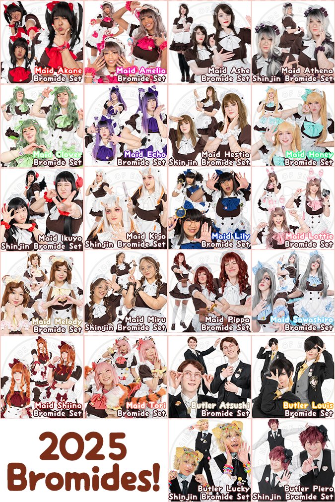 >NEW BROMIDES<
With our new group photo out, we're pleased to announce the 2025 set of bromides for our staff including our 'Yoroshiku' generation!
maidsofengland.co.uk/product-catego…
- Previous bromide sets will continue to be sold but once they sell out we will not be restocking them!