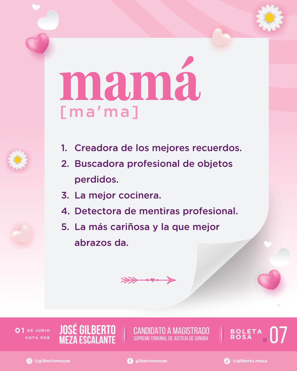 gilbertmeza's tweet photo. En este Día de las Madres, honramos a todas las mamás sonorenses: trabajadoras, luchadoras y cuidadoras. Su amor y dedicación son fundamentales para construir un Sonora más justo y humano. 

#DíaDeLasMadres #Sonora #MadresSonorenses #VotaRosa07 #GilbertoMeza https://t.co/iDvDemUM2H