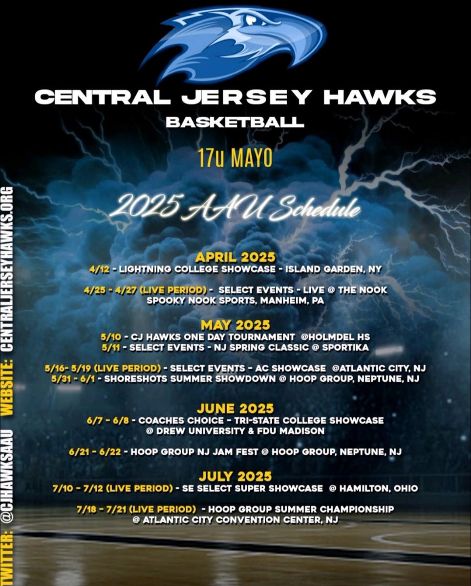 This is my teams 2025 AAU Schedule!