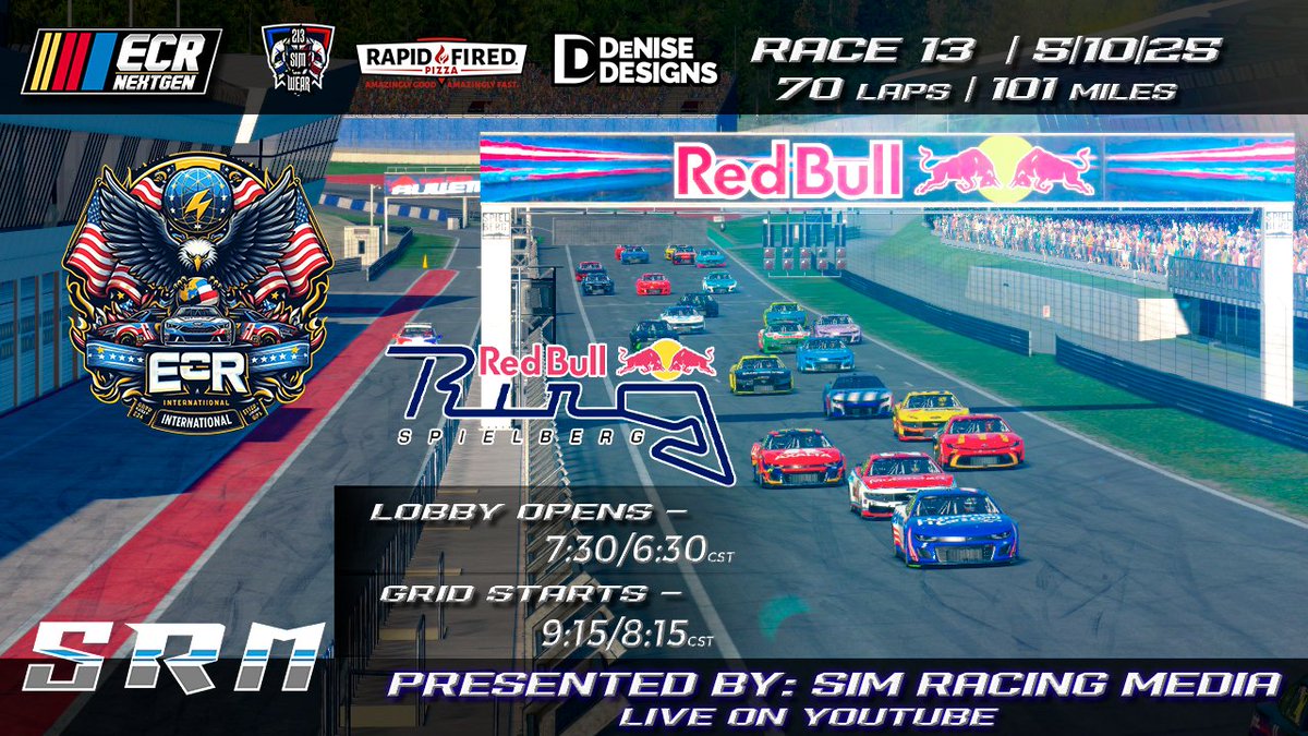 Raceday! Tonight, we are overseas for some road racing as we head to Red Bull Ring.

Tune in tonight as <a href="/SimRacingMedia1/">Sim Racing Media</a> calls the race live on <a href="/YouTube/">YouTube</a> 

Link for tonight's race:
youtube.com/live/16YyBG6CW…