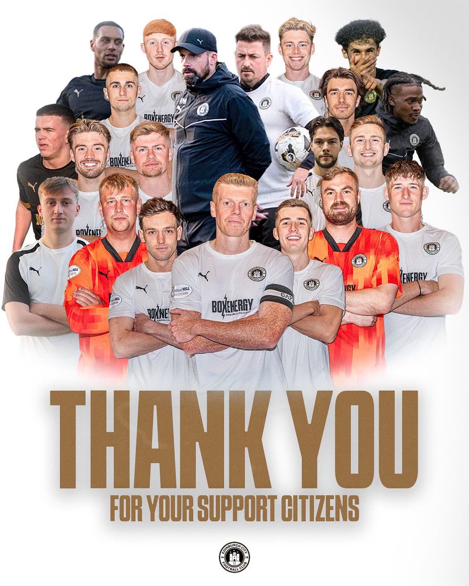 EdinburghCityFC's tweet photo. Not the ending we wanted, but it’s been a season to remember.

Thank you for your support, Citizens 🖤🤍

#OurCity https://t.co/wexip7fzav