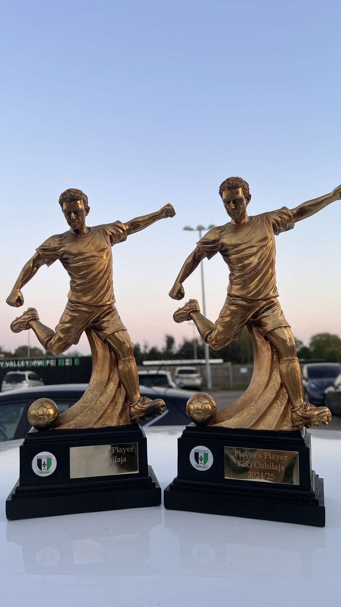 <a href="/DejiOshilaja/">Deji Oshilaja</a>  It's not winning 9 trophies haha, but I’m grateful for the few I’ve got! I’m honoured to receive both Players' Player and Manager's Player of the Season awards. Guess it's just in our blood. TeamHungry! <a href="/CrayValleyPM/">Cray Valley (PM) FC</a> 🙏🏾