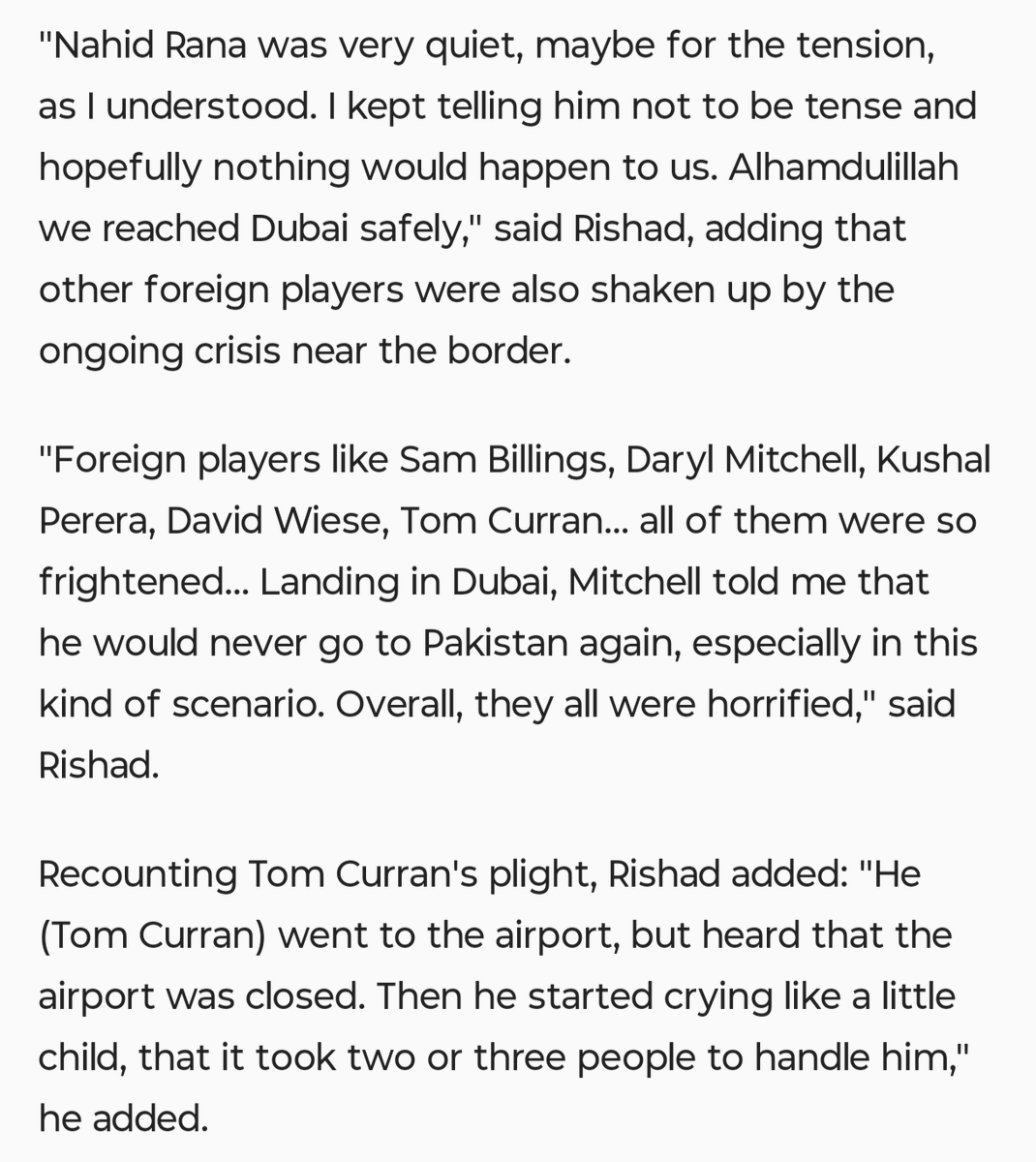 CricCrazyJohns's tweet photo. SHOCKING EXPERIENCE FOR OVERSEAS PLAYERS IN PSL. 🤯 [Cricbuzz] https://t.co/GVhhXJARxp