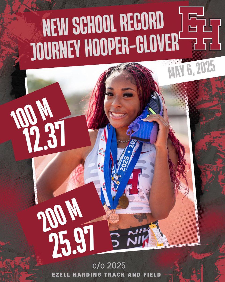 EHTrackandField's tweet image. Journey Hooper Glover set some records and qualified for State in the 100 m and both of her relay events. She placed 2nd overall at the region meet with her 100m race. Couldn’t be more proud of her performance so far!
#builtonbellroad