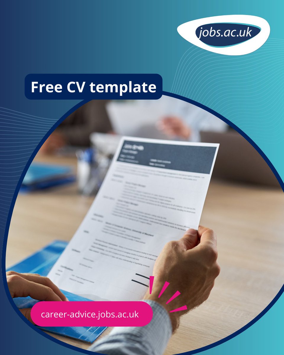 Use our free CV template to get ahead in your career! 📝 

Get yours today: career-advice.jobs.ac.uk/cv-and-cover-l… 

#CV #FreeCV #Freebie #CVTemplates #CVTips