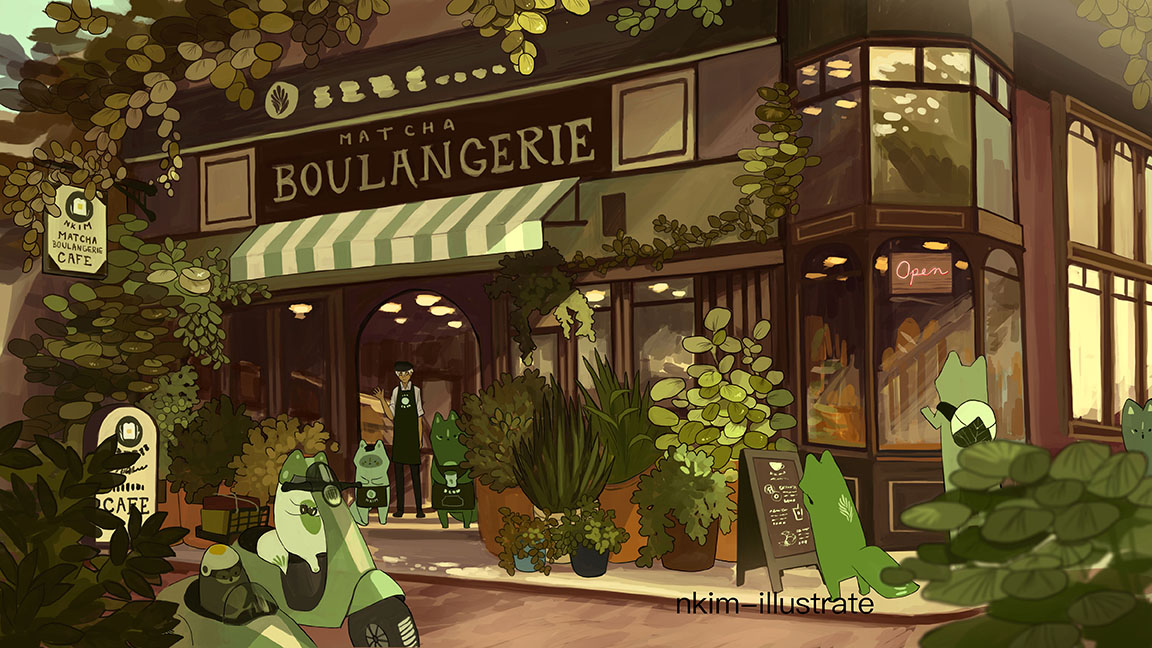 nkim_illustrate's tweet photo. More Matcha Cafe Concepts! Boulangerie &amp; Patisserie! 🌿✨️🍵 https://t.co/R2uKaEXbSi