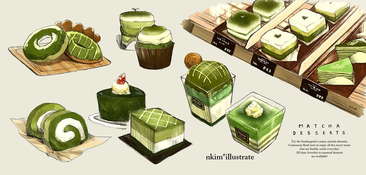 More Matcha Cafe Concepts! Boulangerie &amp; Patisserie! 🌿✨️🍵