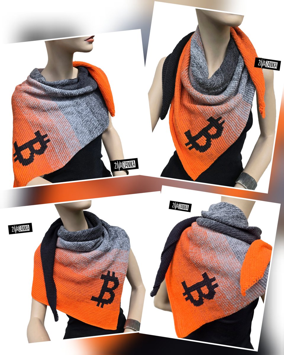 ZivaZanka's tweet photo. ŽivaZanka Handmade Unique Bitcoin Shawl (ombre style) for Women or Men🧡

Very comfortable, durable, machine washable, suitable for all seasons

🧶 Handmade from 100% cotton yarn (Oeko-Tex certified)

📯 Free standard shipping 
🛍 Local pickup is also possible (DM me) https://t.co/L4qRKw63j3