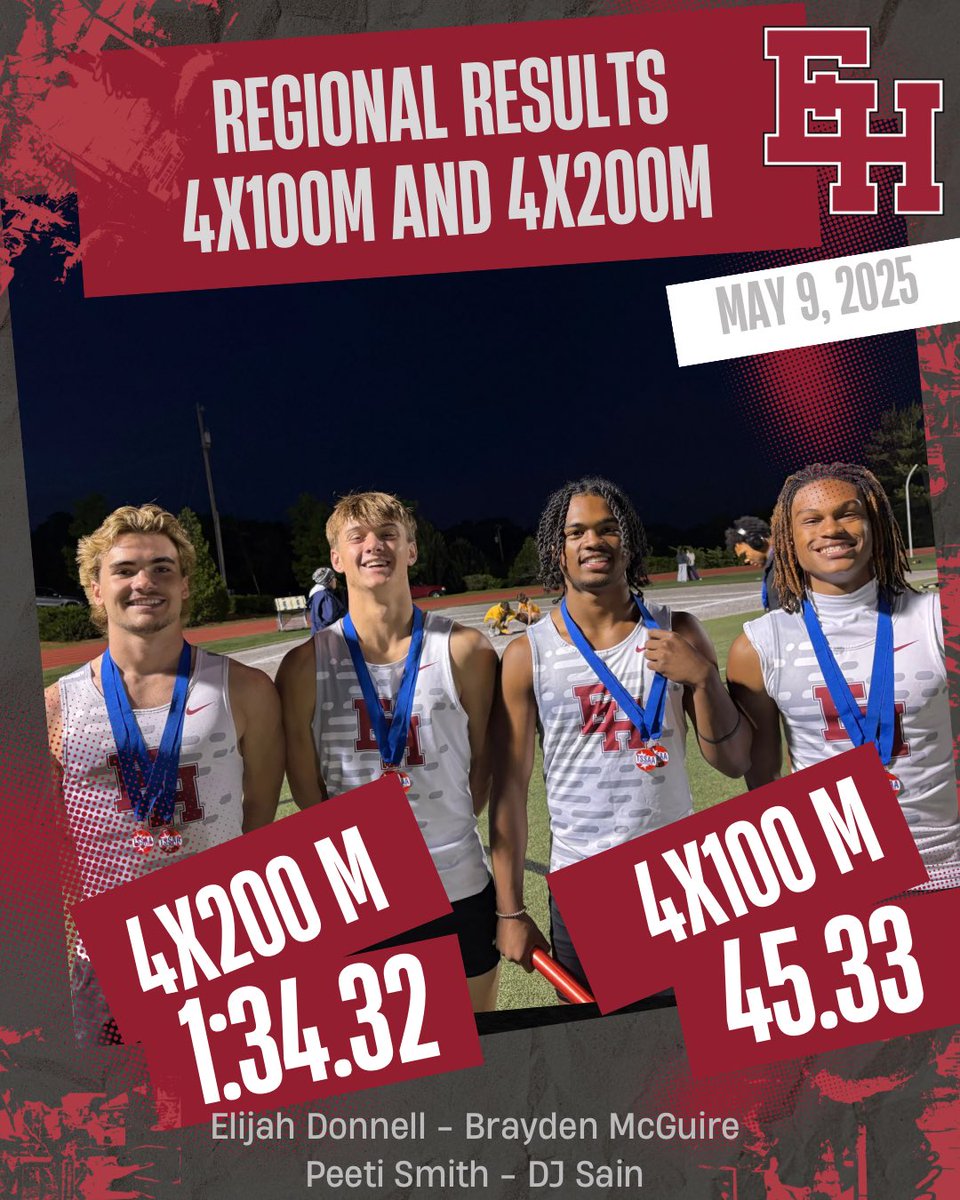 EHTrackandField's tweet image. Our guys place 7th in the 4x200m and 5th in the 4x100m. Great job this year by these guys!
#builtonbellroad