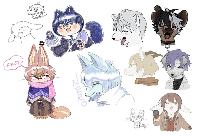 ごまのじさん( #gomanoji )とケモ絵チャしたまほのこととかケモの話沢山できて幸せでしたꪔ̤̫またやりたいᩚ