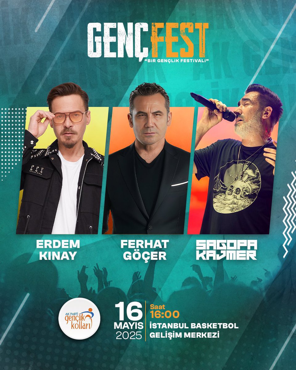 Eğlencesi bol, enerjisi yüksek bir gençlik festivali için 16 Mayıs’ta Basketbol Gelişim Merkezi’nde buluşuyoruz.

GENÇFEST kaçmaz! 🚀